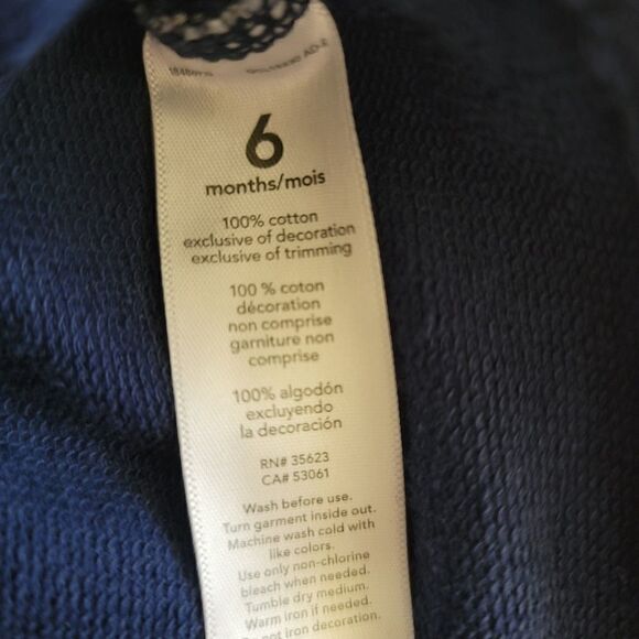 Carters baby girl 6 month navy blue 100% cotton navy blue overall turkey dress - Picture 5 of 5